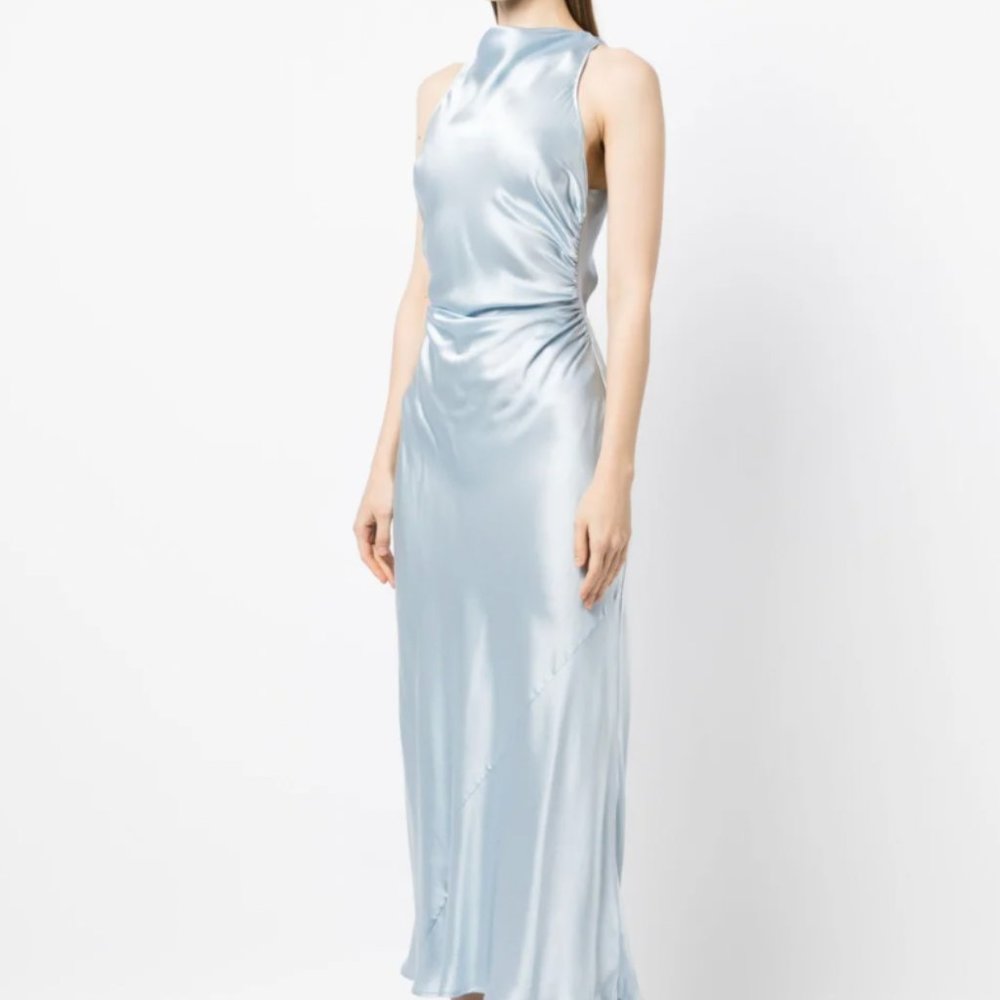 NWT Reformation Casette Silk Dress-Blue Size 6